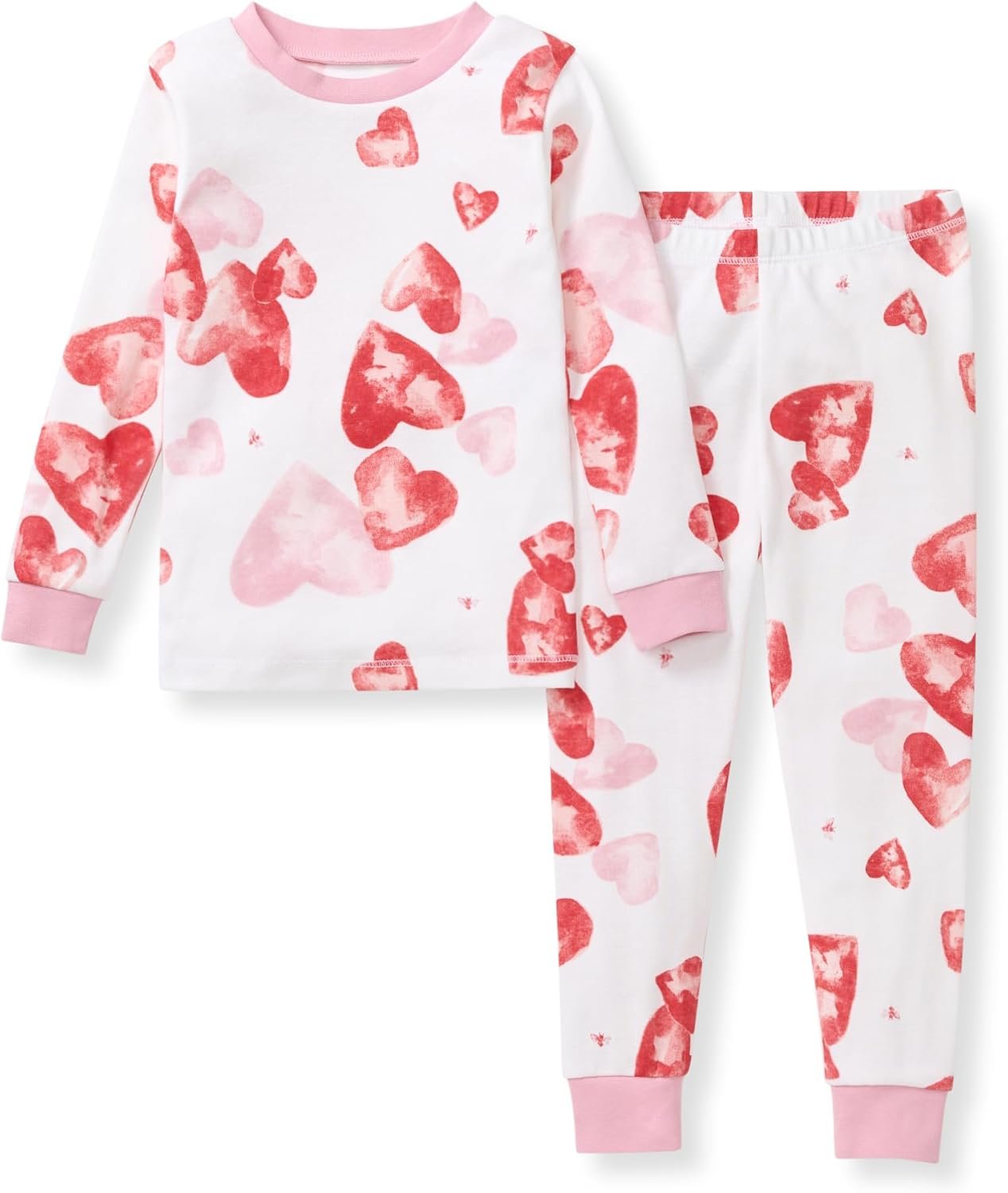 Burt’s Bees Baby Girls’ Pajamas, 2-Piece Long Sleeve Tee and Pants Organic Cotton PJ Set