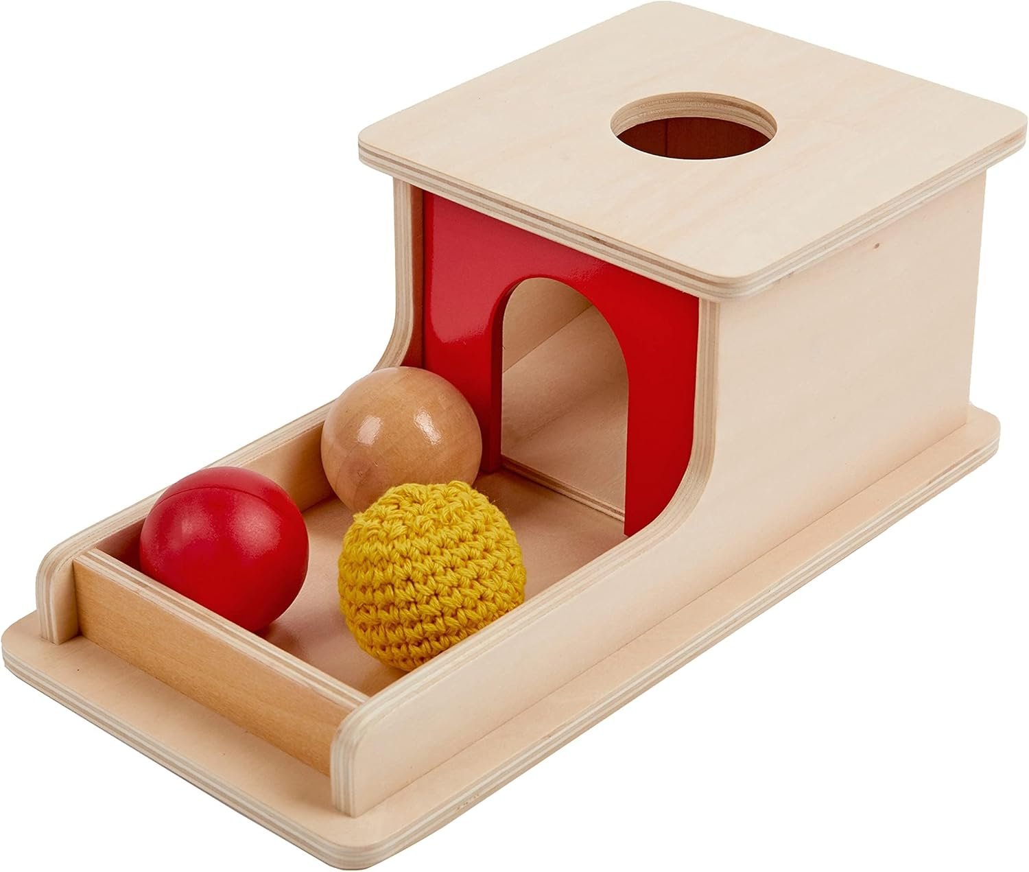 Adena Montessori Wooden Toy for 6-12 Month Baby 3 Balls,Sorting and Stacking Colorful Learning Education Toy for Toddler Kid 1-2 Year Old, Preschool Girl and Boy Gift Full Size Textures