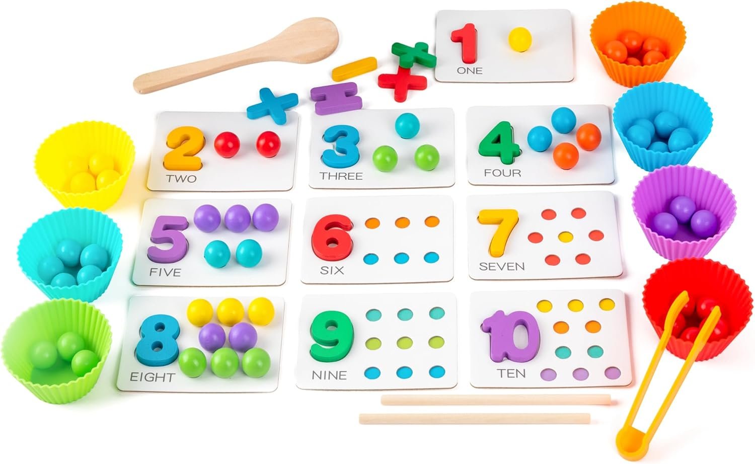 Fine Motor Toys，Wooden Peg Board Bead Game for Toddlers – Rainbow Stacking, Color Sorting & Counting Toys | Fine Motor Skills Development | Math Learning Games for 3 4 5 Years Old