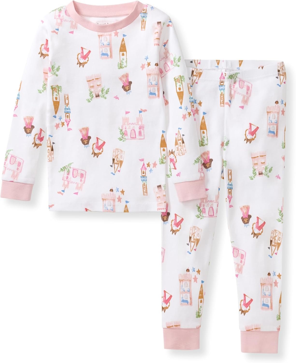 Burt’s Bees Baby Girls’ Pajamas, 2-Piece Long Sleeve Tee and Pants Organic Cotton PJ Set