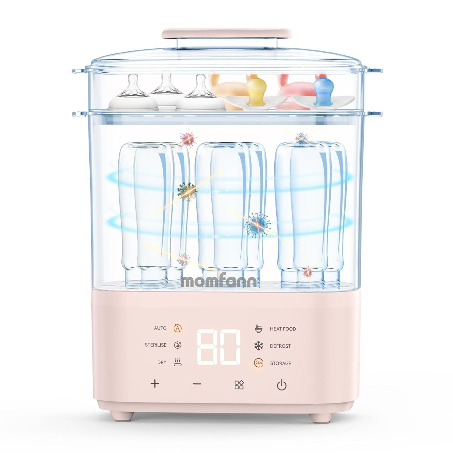 Bottle Sterilizer and Dryer, Compact Electric Steam Baby Bottle Sterilizer丨Esterilizador de Biberones for Baby Bottles, Pacifiers, and Pump Parts, Large Capacity
