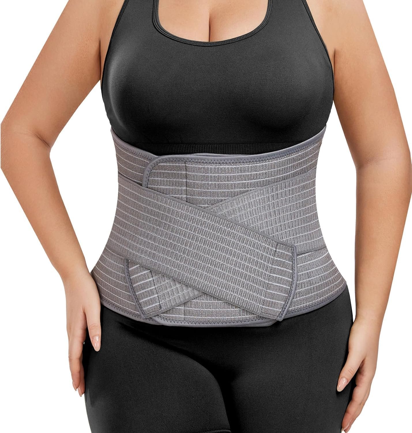 Abdominal Binder Post Surgery – Postpartum Belly Band Wrap | Post C Section Belly Binder Recovery Belt | Stomach Compression Hernia Belt For Men or Women After Pregnancy, Hysterectomy (Small/Medium)