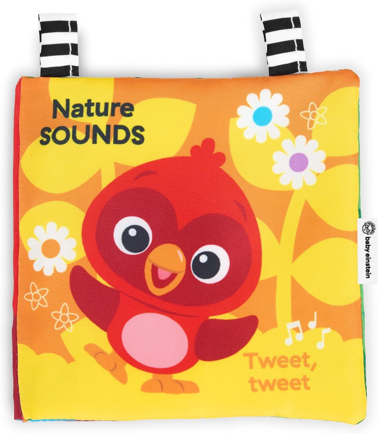 Baby Einstein Nature Sounds Soft Activity Book, Interactive Sensory Cloth Book with Crinkles & Rattle, 0-36 Months