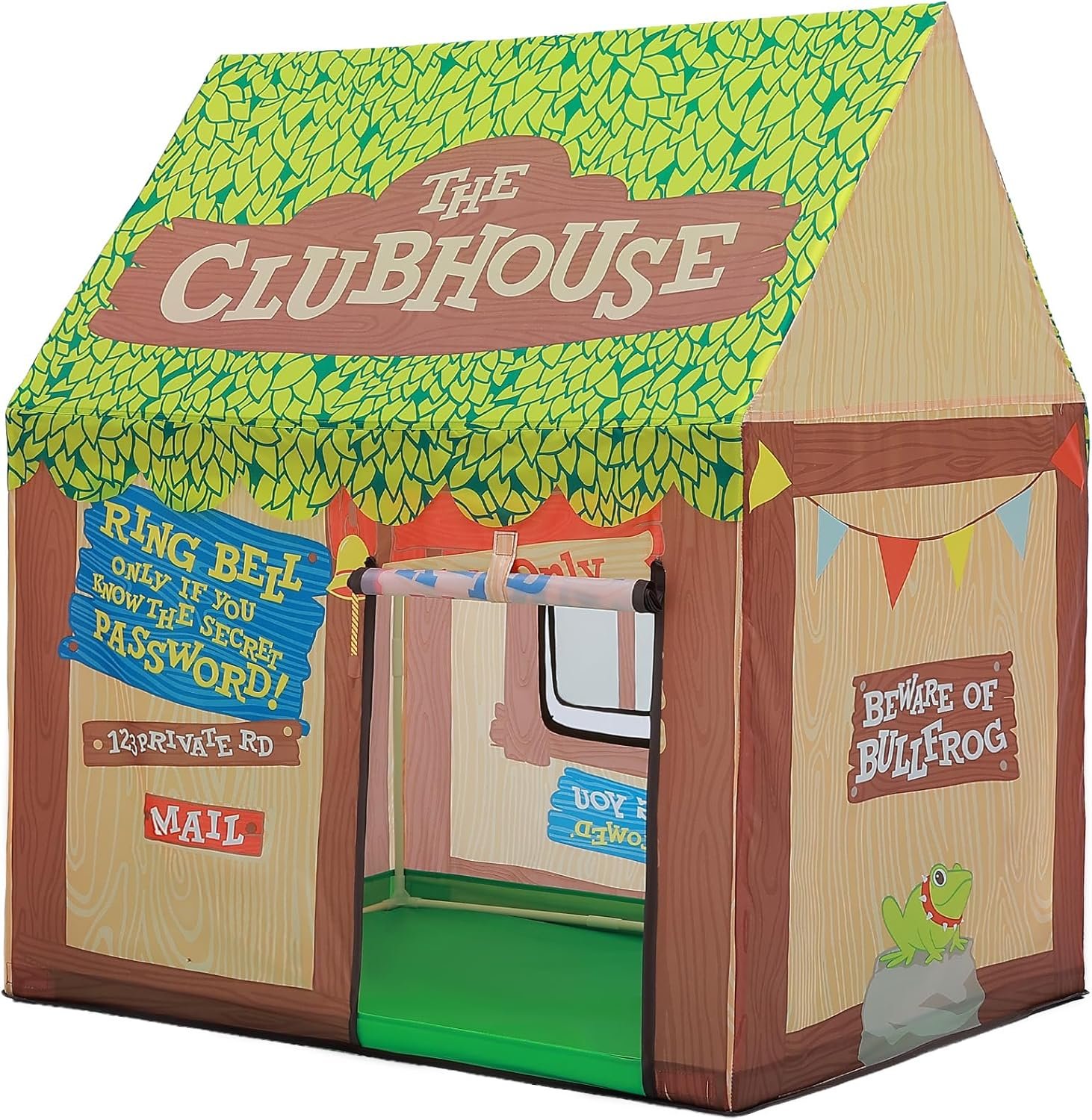 SweHouse Kids Play Tent Indoor: Clubhouse Tent for Toddler with Roll-up Door & Windows Playhouse – Boy Girl Tent Outdoor Birthday Gifts Toys