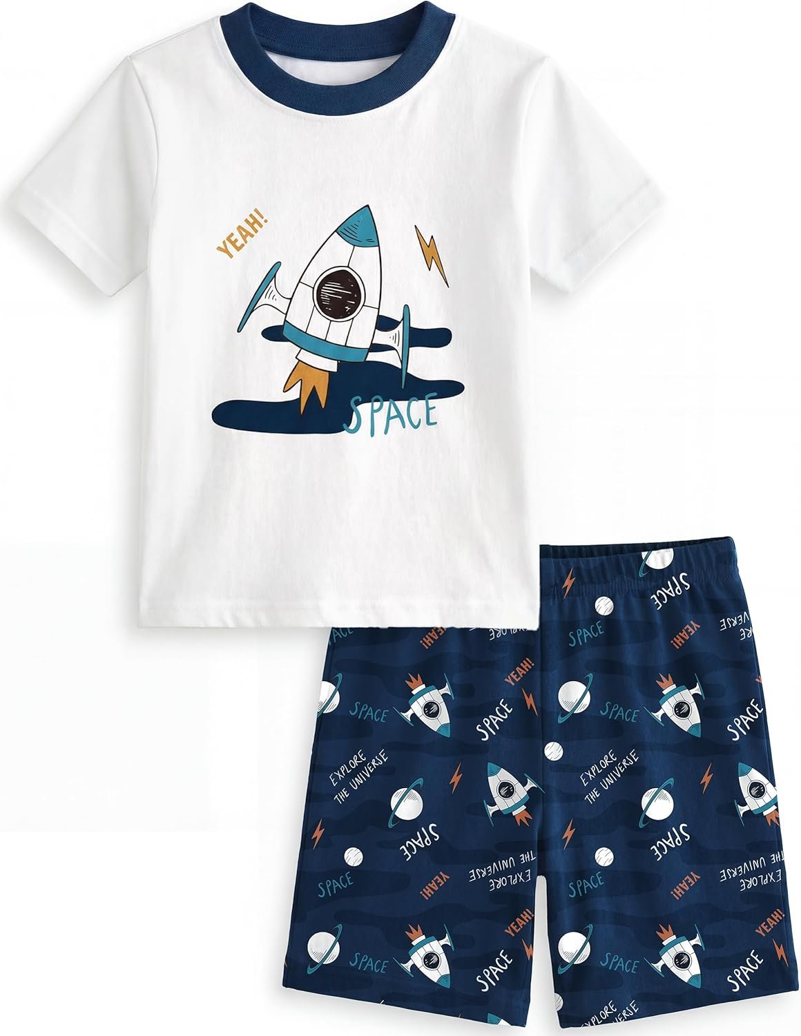 Yoofoss Toddler Pajamas Organic Cotton Baby Girl Boy Pajamas Summer Short Sleeve Kids Clothes Snug Fit Pjs Set 2 Piece