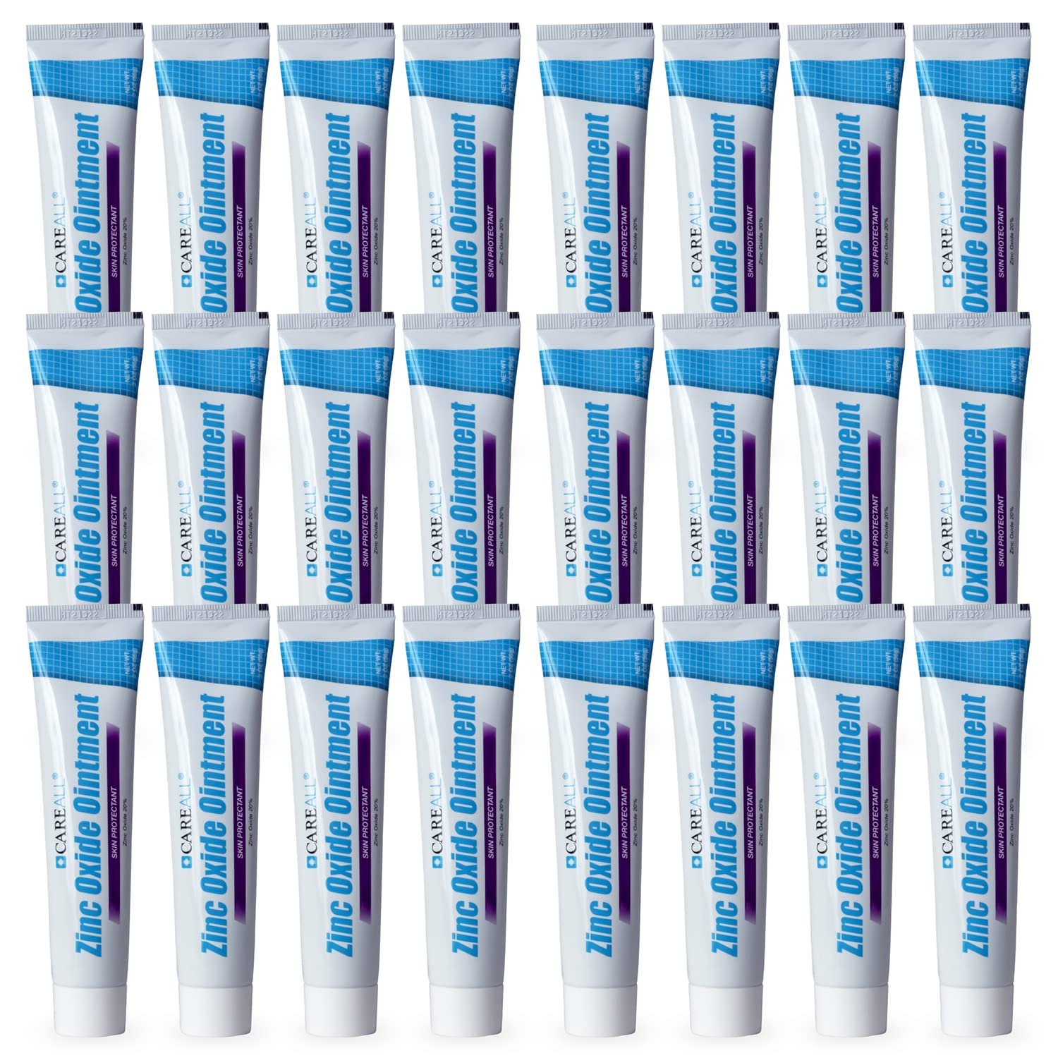 CareAll Zinc Oxide 20% Skin Protectant Barrier Ointment 2 oz (24 Pack), Relieves, Treats and Prevents Minor Skin Irritations due to Diaper Rash. Helps Seal Out Wetness. Protects Chafed Skin.
