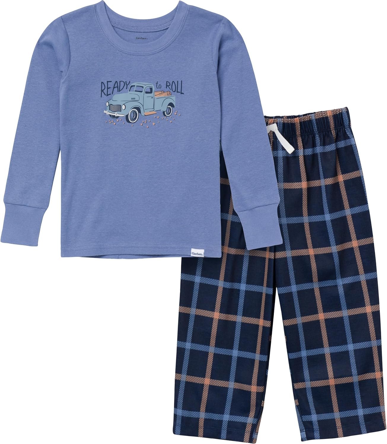 Gerber baby-boys 2-piece Pajama Set (Long-sleeve Cotton Top & Loose-fitting Pants)