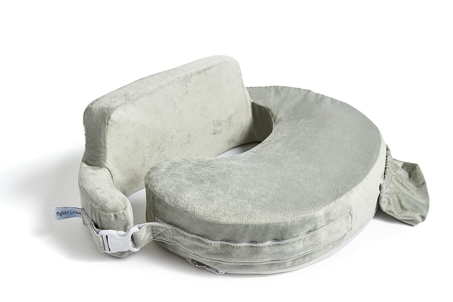 My Brest Friend Super Deluxe Nursing Pillow – Enhanced Comfort & Ergonomic Breastfeeding Pillow for Ultimate Support For Mom & Baby – Adjustable and with Handy Side Pocket, Platinum