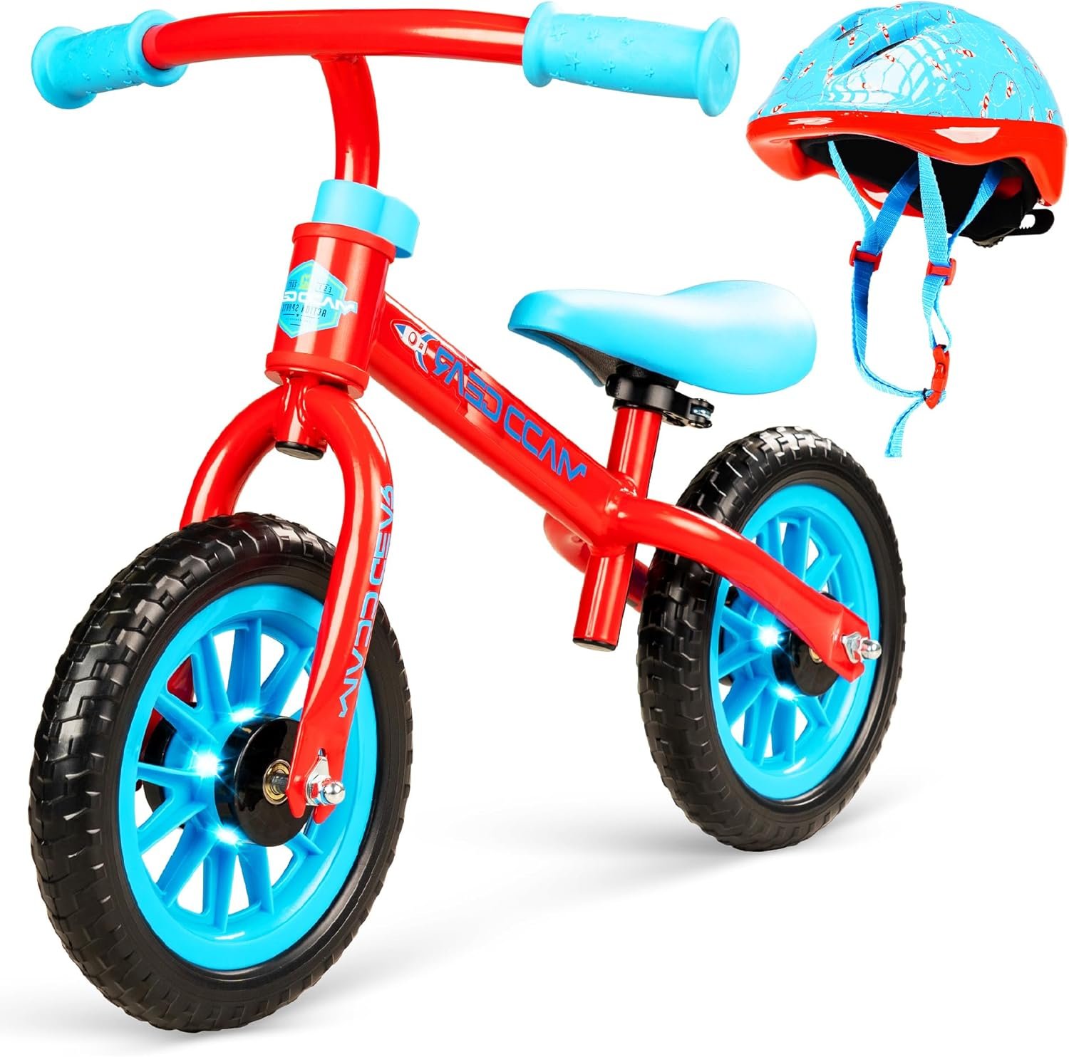 Madd Gear Balance Bike for Toddlers – 18 Month to 4 Years – No Pedal Lightweight Training Bicycles – Adjustable Seat & Maintenance Free 10 Inch Airless Tires – Great Birthday Gift