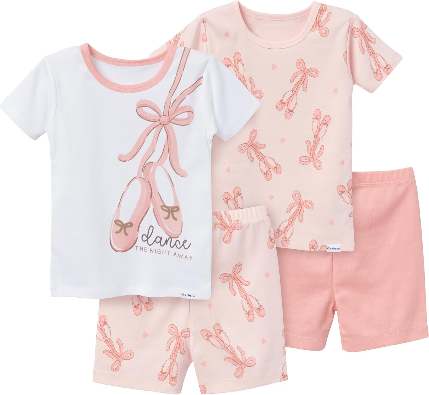 Gerber Baby Girls 4-Piece Cotton Pajama Set