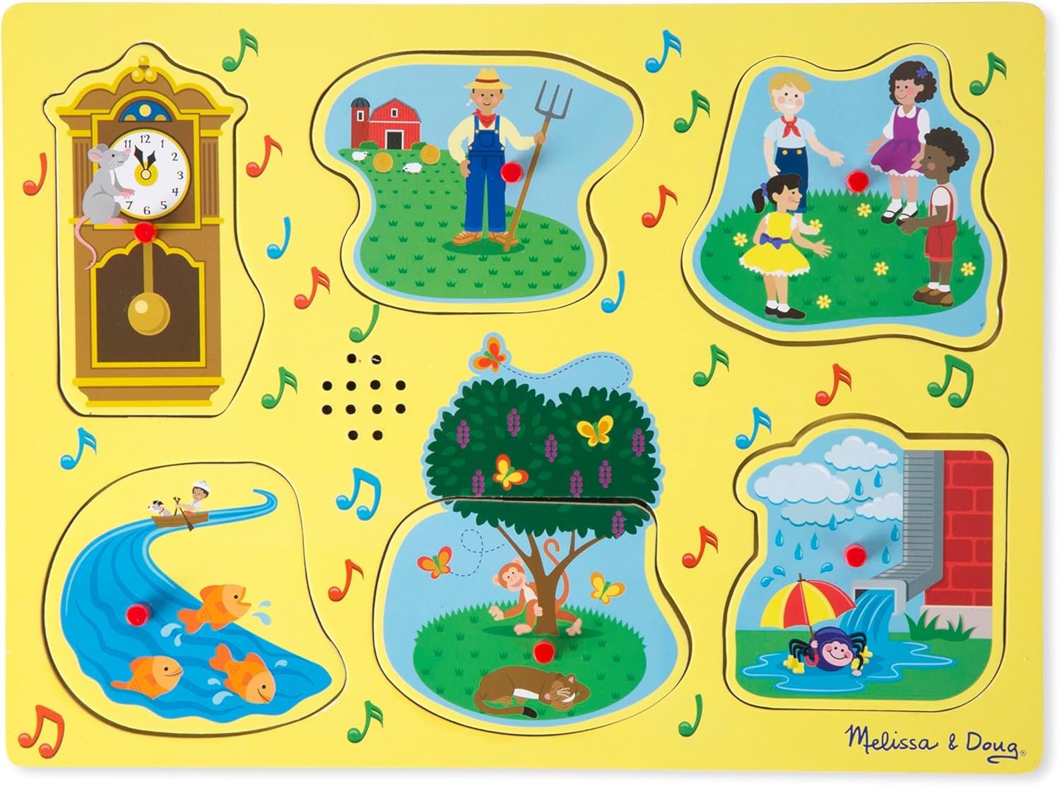 Melissa & Doug Nursery Rhymes 1 Light-Activated Sound Puzzle – 6 Pieces