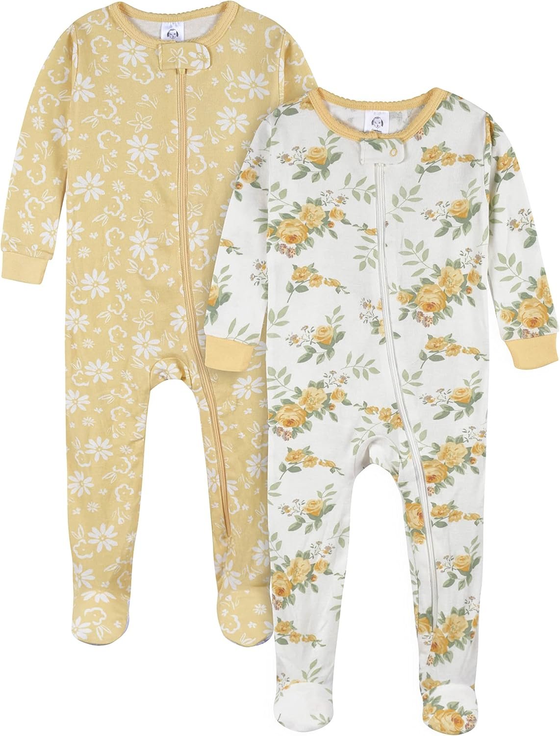 Gerber Baby Girls’ 2-Pack Footed Pajamas
