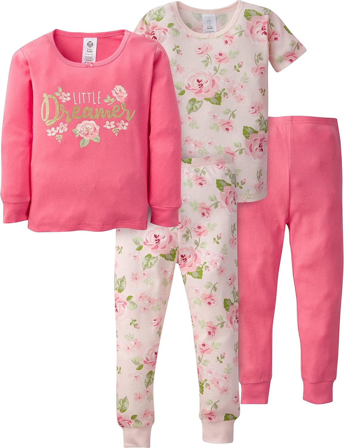 Gerber Baby Girls 4-Piece Cotton Pajama Set