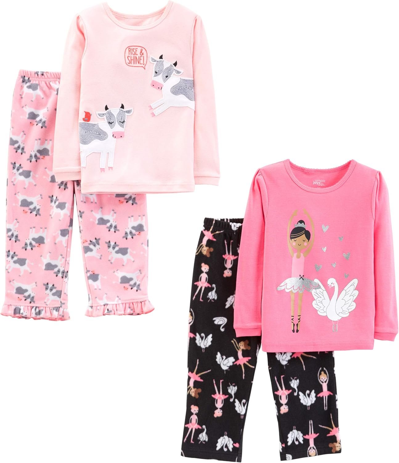 Simple Joys by Carter’s Girls’ 4-piece Polyester Pajamas