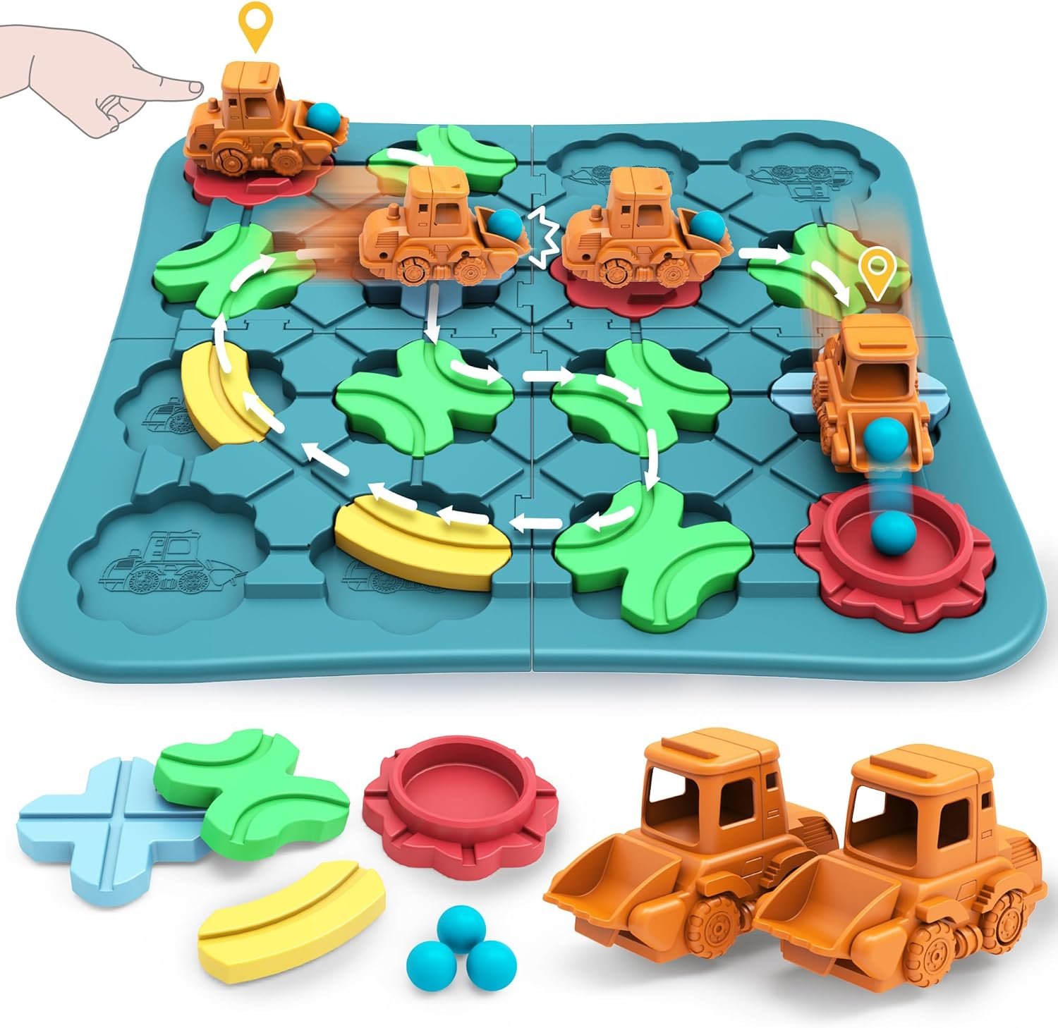 Kids Toys STEM Board Games – Logic Road Builder Brain Teasers Puzzles for 3 4 5 6 7 Year Old Boys Girls, Educational Montessori Birthday Gifts for Ages 4-8 Preschool Classroom Learning (29 PCS)
