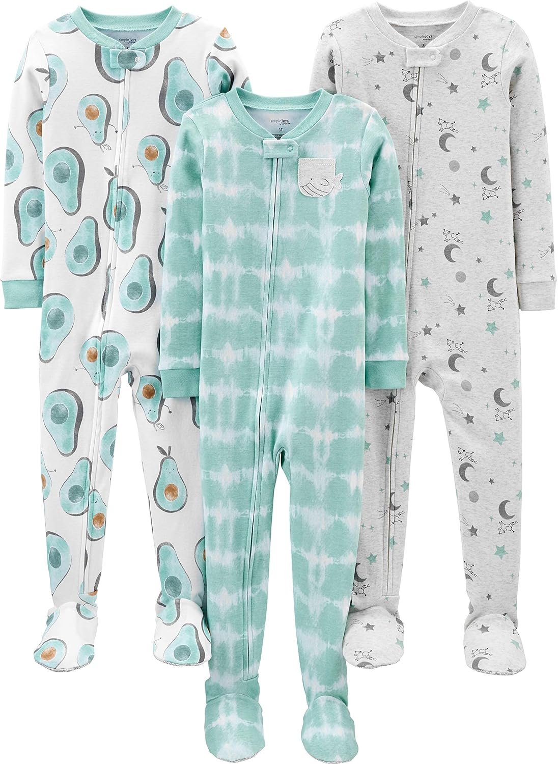 Simple Joys by Carter’s baby-boys 3-pack Snug Fit Footed Cotton Pajamas