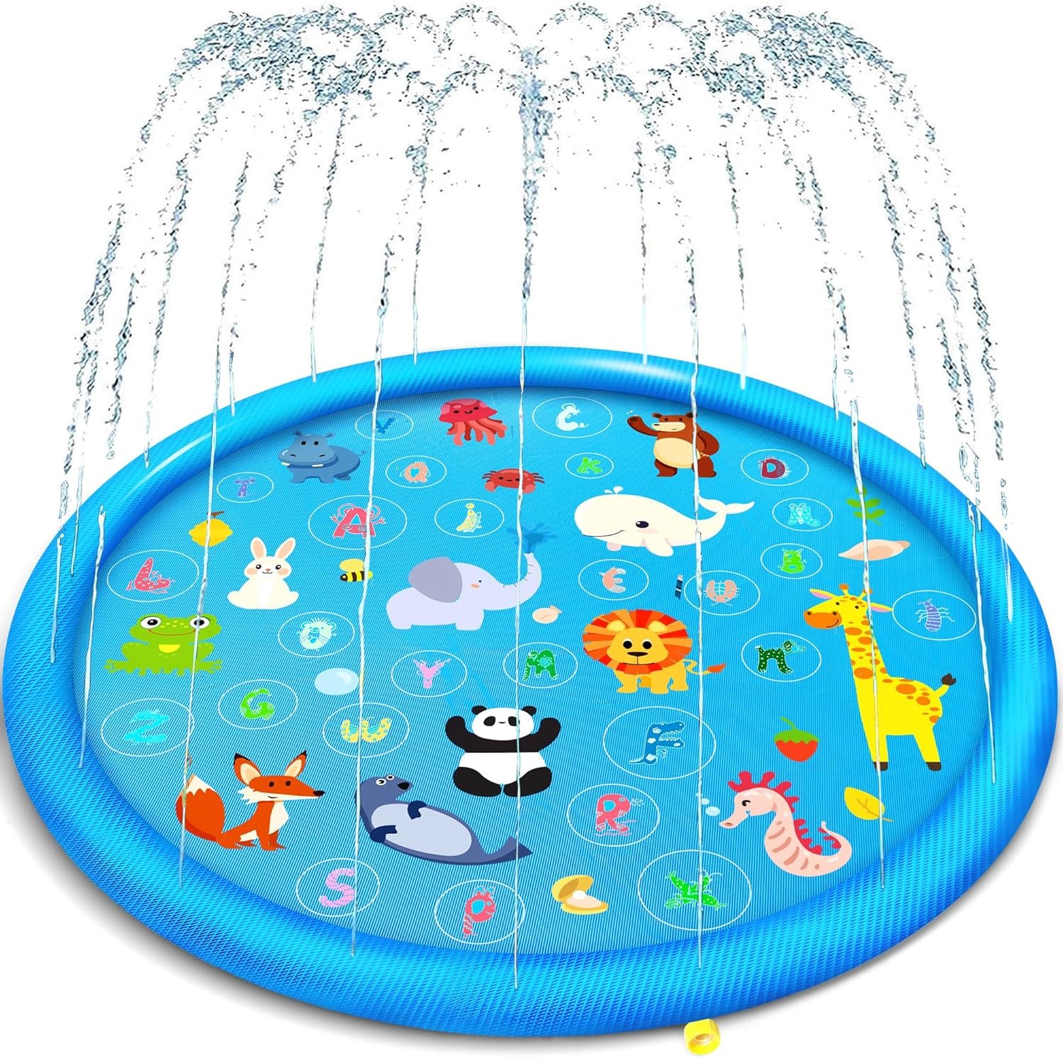 Non-Slip Splash Pads for Toddlers 1-3, Thickened 69-Inch Sprinkler Pool – Fun Outdoor Water Play Mat for Kids, Children, and Dogs – Safe Summer Backyard Fountain Toy (Blue)