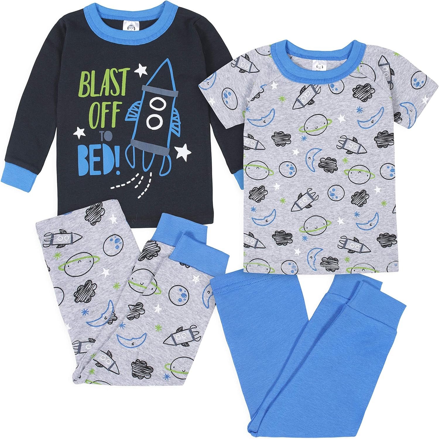 Gerber Baby Boys’ Toddler Snug Fit 4-Piece Pajama Set